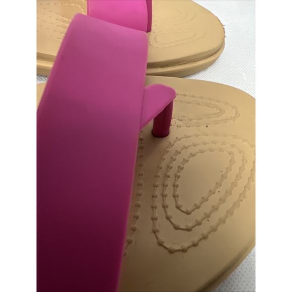 Crocs Tulum Womens Sz 10 Strappy Toe Post Comfort Sandals Thong Shoes Pink - Picture 5 of 9